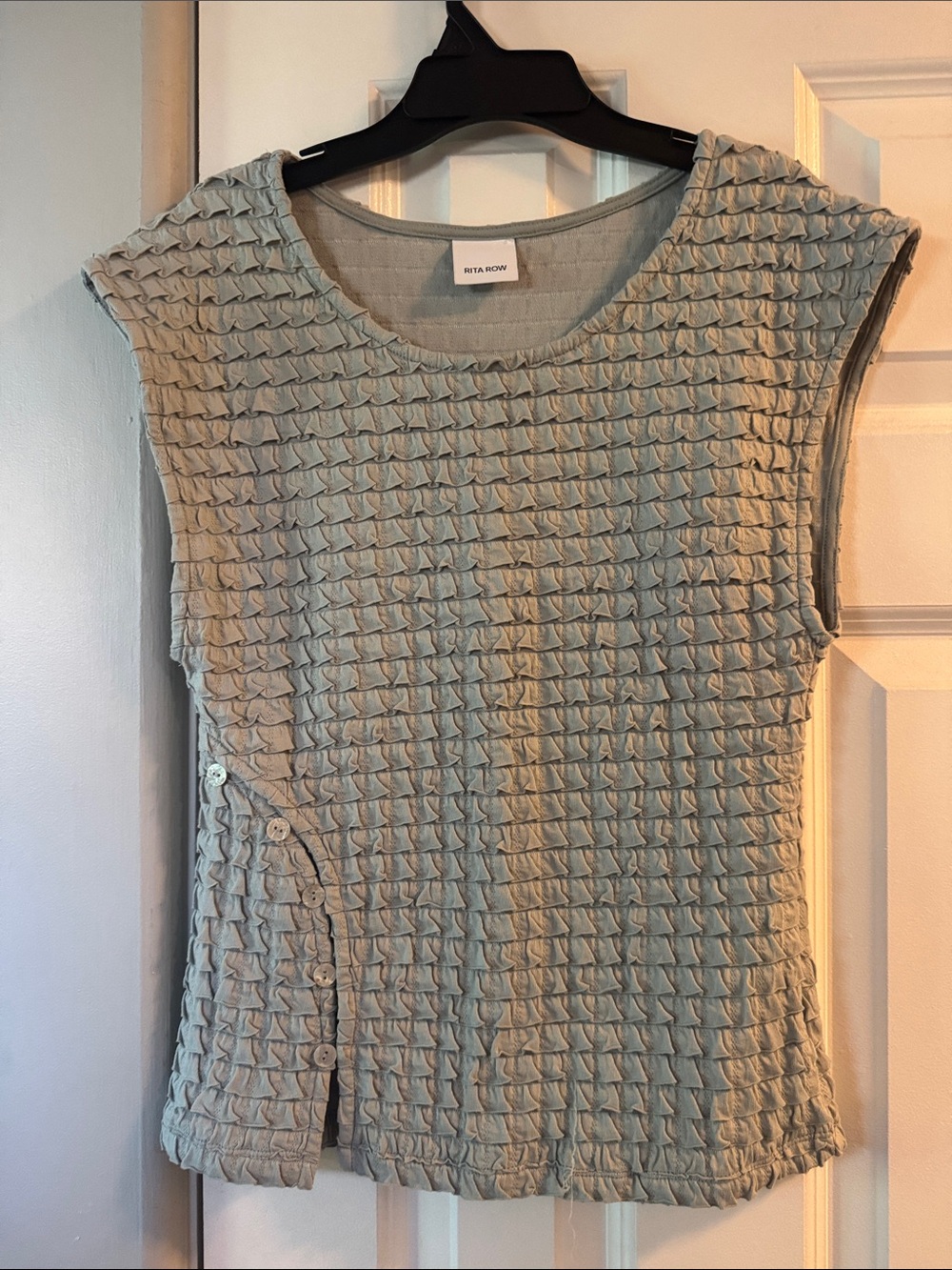 Rita Row Sage Textured Sleeveless Tank Top
